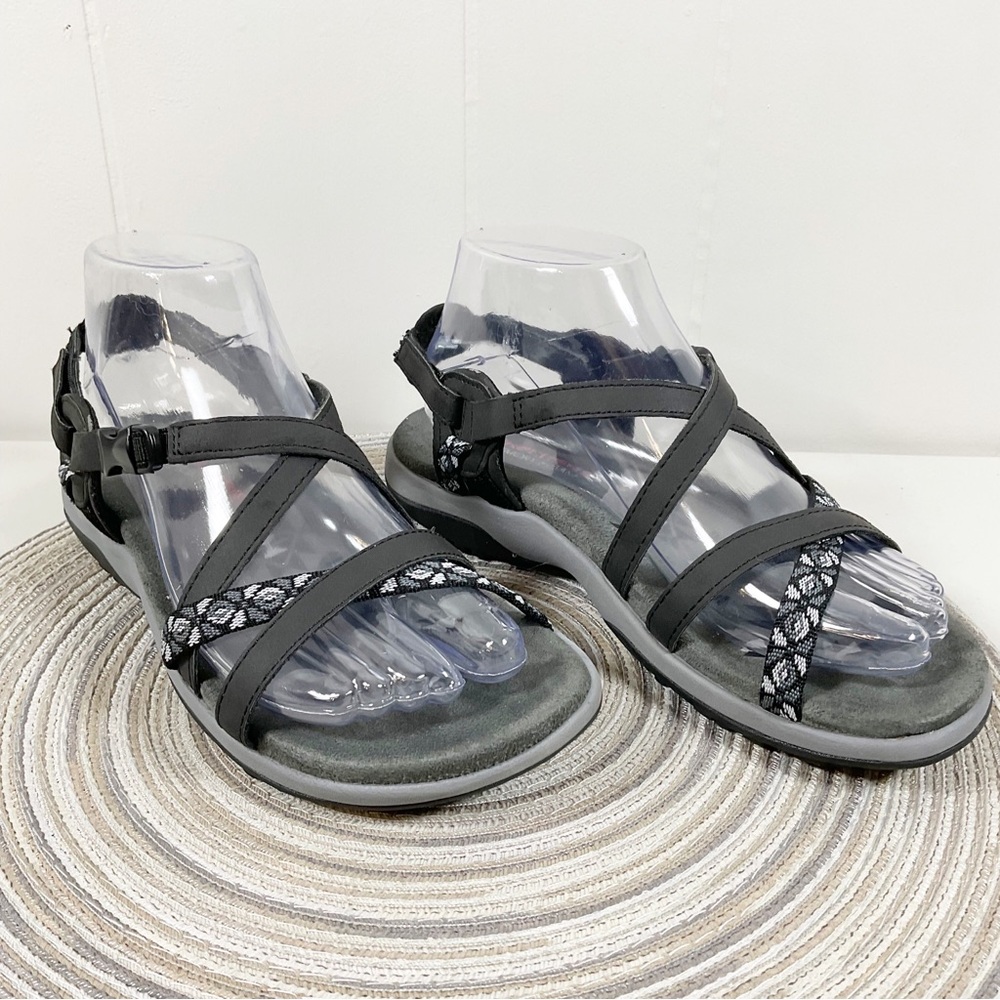 Skechers Black and Gray Women's Sandals